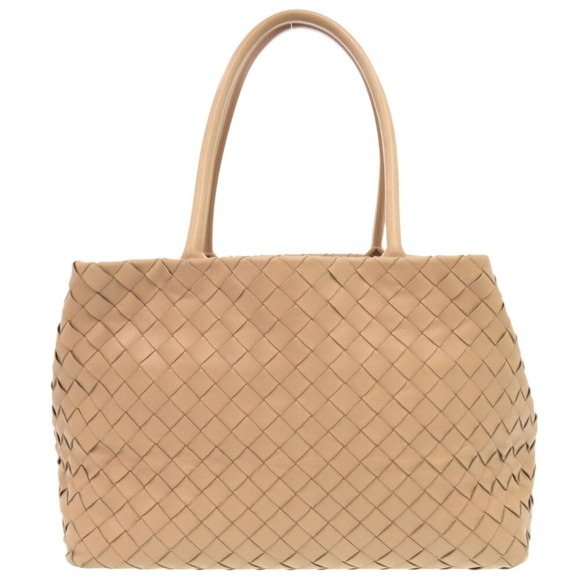 BOTTEGA VENETA Beige Leather Intrecciato Tote Bag - Picture 1 of 11
